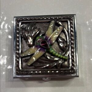 Brighton Silver and Green Dragonfly Trinket Box